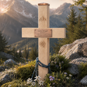 Holzgrabmal Holzkreuz Bergkamerad