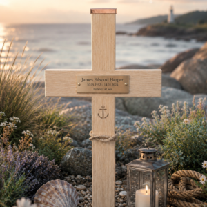 Holzgrabmal Holzkreuz Seefrieden